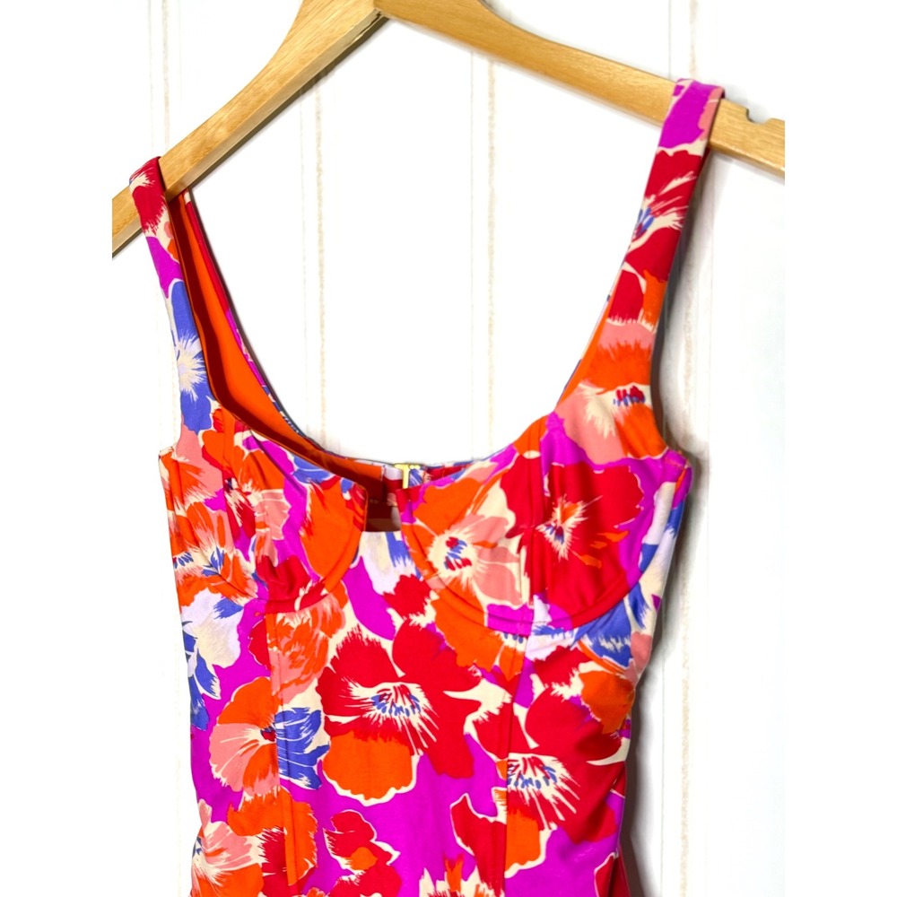 L*Space Nicolette One Piece Swimsuit Floral Underwire Pink Orange Size 4 - Picture 5 of 14
